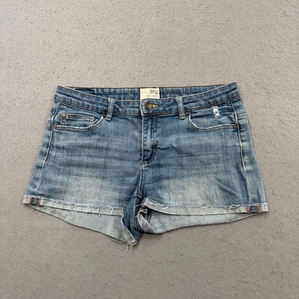 Garage GRG Shorts Women's 11 Blue Medium Wash Cut Off Mid Rise Summer Streetwear